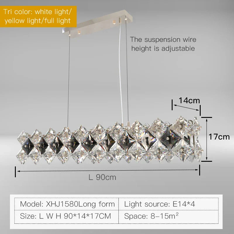 DecorBites™ Crystal Chandelier: Postmodern Luxury Pendant for Living Room, Bedroom, and Restaurant