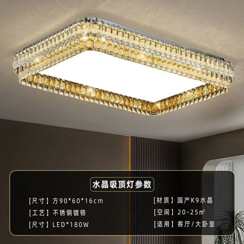 DecorBites™ Crystal Round LED Ceiling Light in Shiny Room Style