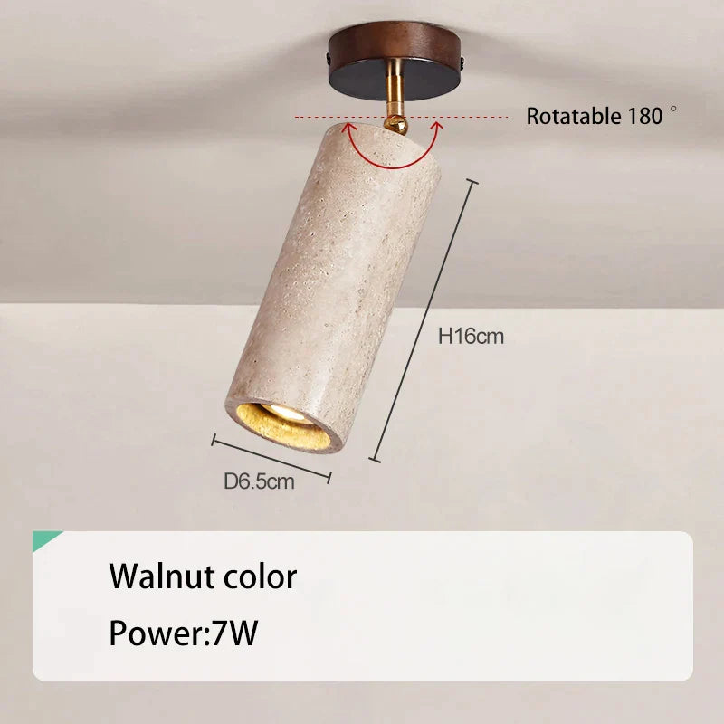 Focos LED DecorBites™ de piedra natural para techo y pared, imitación madera de nogal, bombilla E27