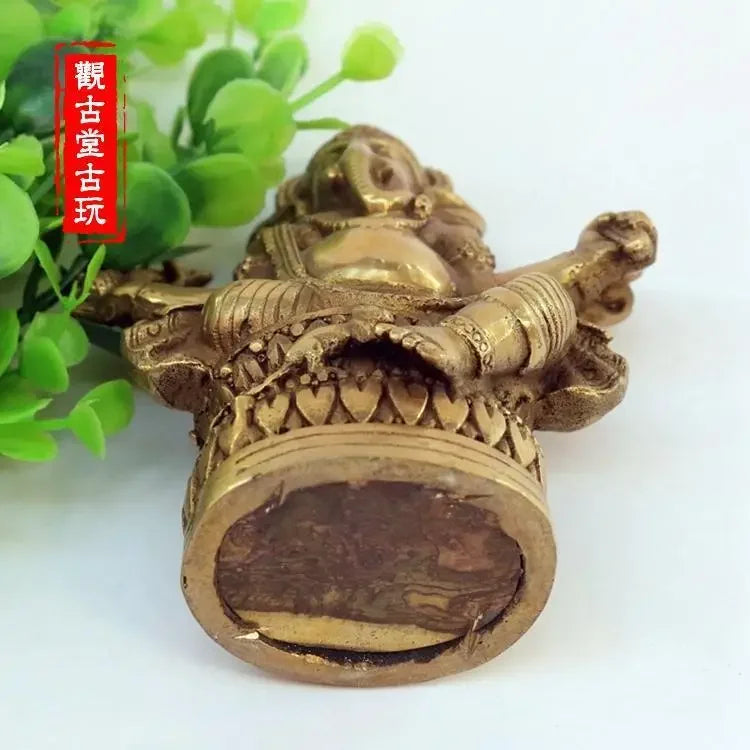 DecorBites™ Bronze Ganapati Elephant Buddha Statue