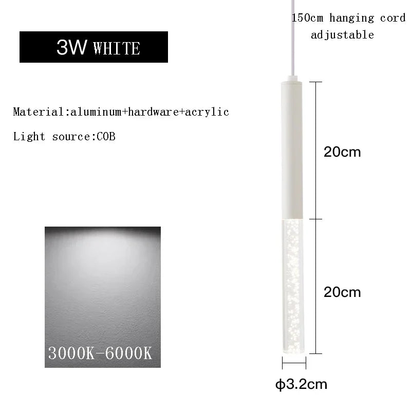 DecorBites™ Black Cylinder Pendant Lights for Modern Kitchen Island and Dining Table