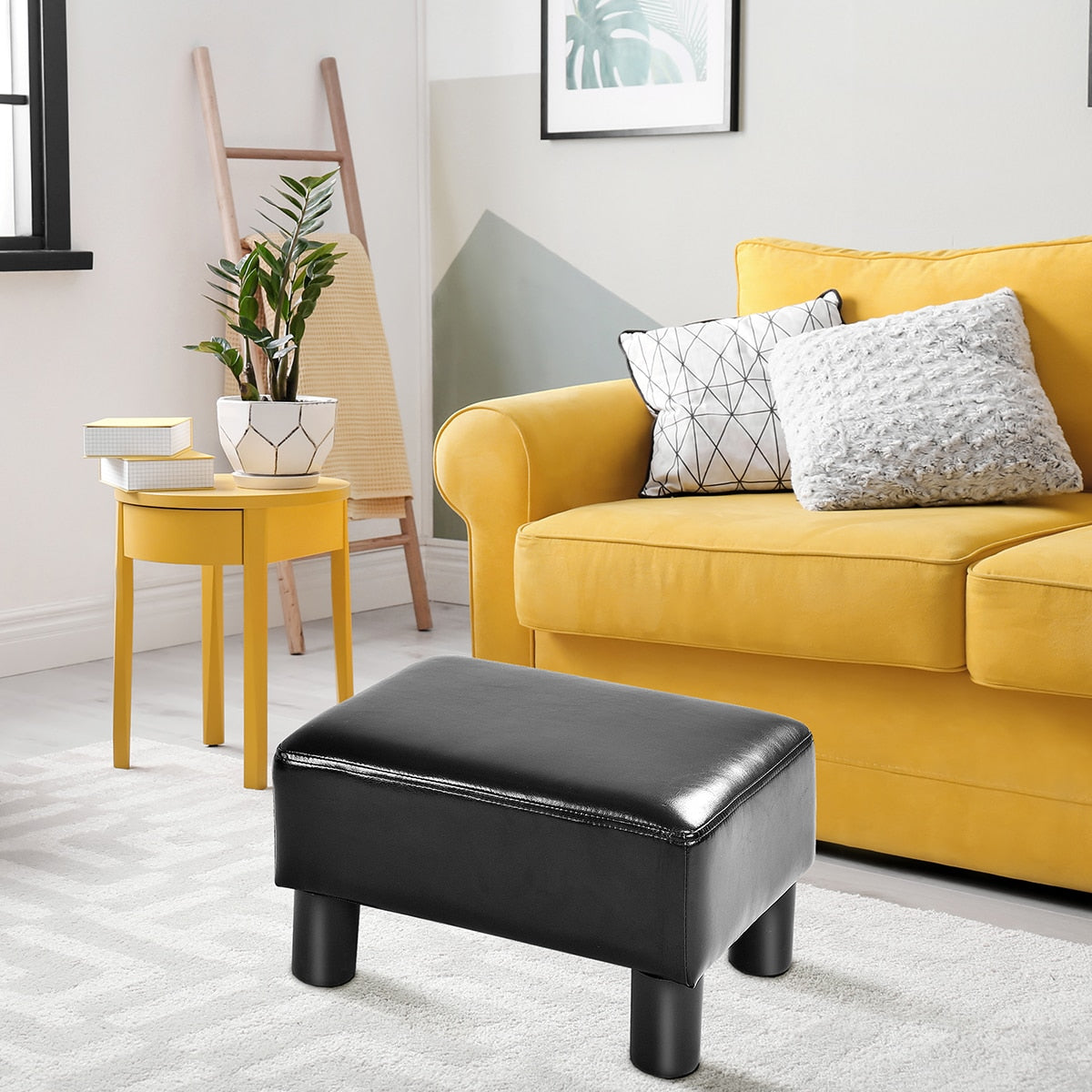Viljar - Leather Chair Ottoman Small Stool Footrest Bar Stool