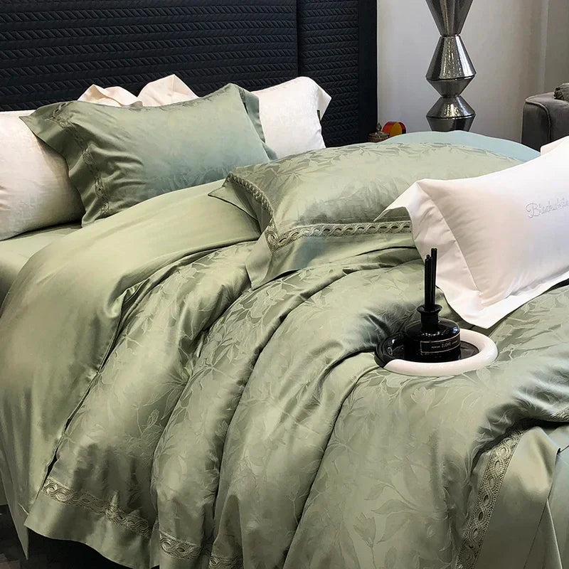 DecorBites™ 1000TC Lyocell Cotton Jacquard Luxury Bedding Set with Soft Silky Feel