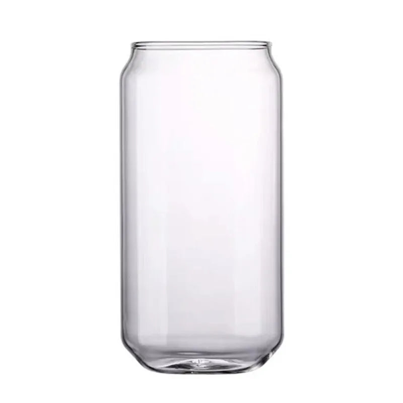 كوب بيرة زجاجي كبير على شكل علبة من ديكوربايتس™ سعة 574 مل، أدوات شرب متينة من زجاج البورسليكات