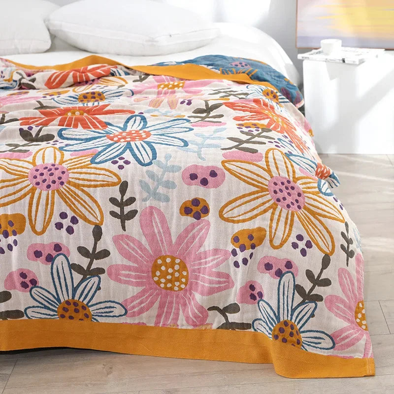 Afralia™ Ethnic Cotton Blanket & Throw - Breathable Gauze Summer Quilt - Boho Decor Bedspread