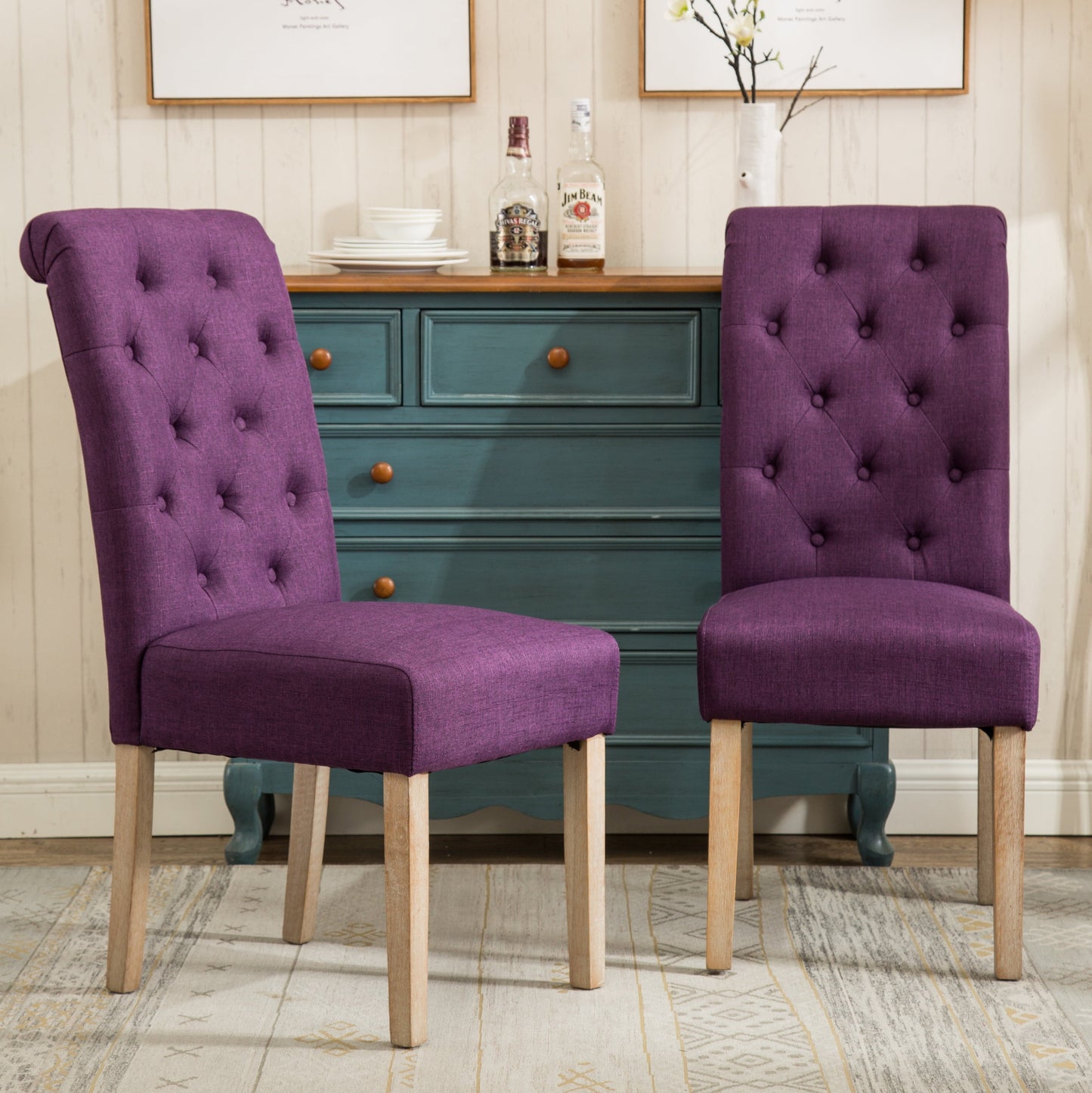 Soren - Nordic Mid-Century Dining Chair Set of 2 Tan Accent Chairs for Living Room