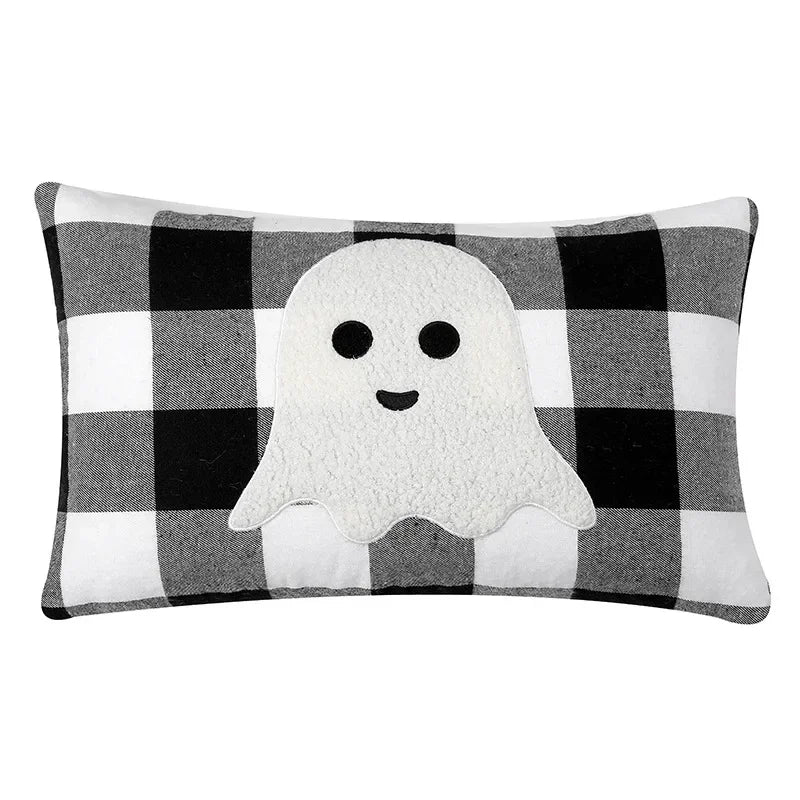 DecorBites™ Halloween Ghost Embroidery Pillow for Cozy Living Room Sofa Rest