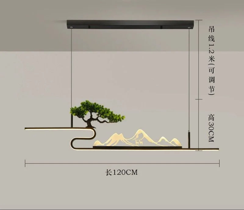 DecorBites™ Acrylic Mountain Peak Pendant Lights for Chinese Living Room Study Zen Restaurant