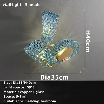 مصابيح LED المعلقة من DecorBites™ باللون الأزرق الزجاجي: إضاءة ثريا عصرية للممرات وغرف النوم وغرف المعيشة