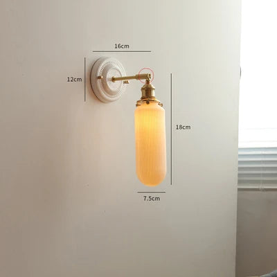 DecorBites™ Ceramic LED Wall Lights Fixture with Copper Arm for Bedroom Living Room