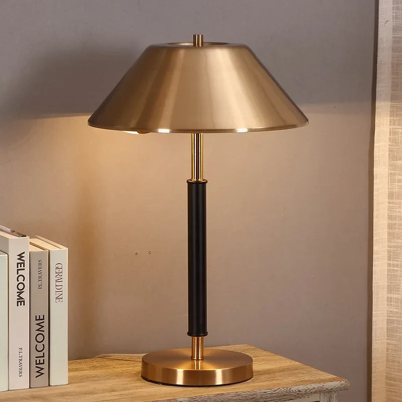 DecorBites™ Copper Table Lamp with LED Bulb, Stylish Desk Light for Bedroom & Living Room