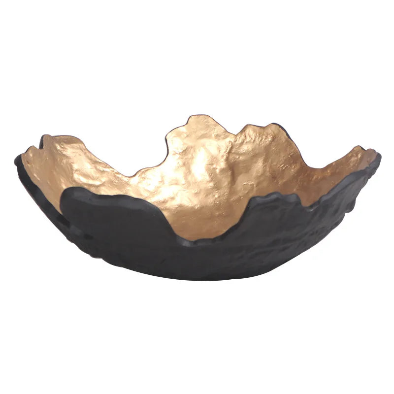 DecorBites™ Golden Resin Fruit Bowl Tray for Home Decor and Storage