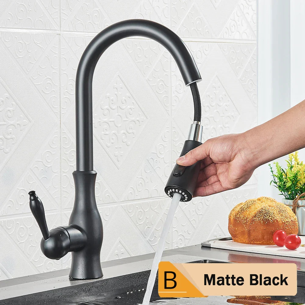 Grifo mezclador monomando extraíble DecorBites™ de níquel cepillado para cocina