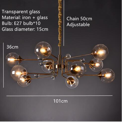 Eira - Glass bubble chandelier Kitchen Island light