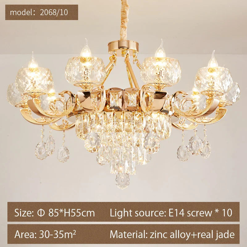 DecorBites™ Crystal Chandelier: Grand European Villa High-end Fixture for Living Room, Restaurant, Building