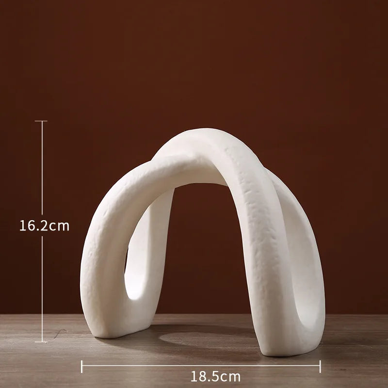 DecorBites™ Infinity Symbol White Ceramic Sculpture - Nordic Modern Art Decor for Home and Office