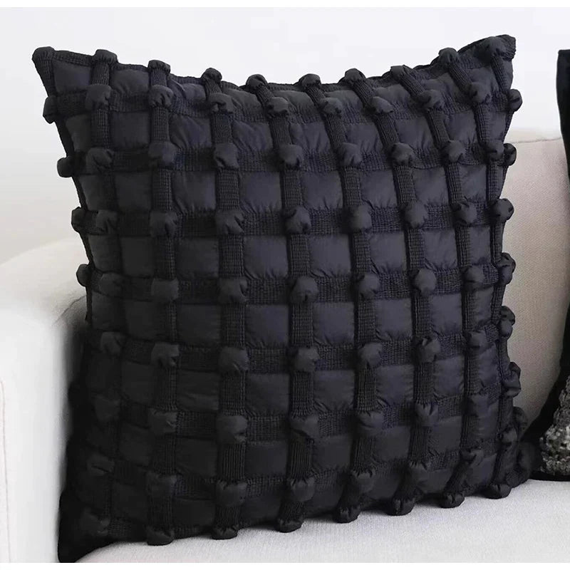 Funda de cojín decorativa DecorBites™ French Cream Bubble - Funda de almohada decorativa de lujo hecha a mano