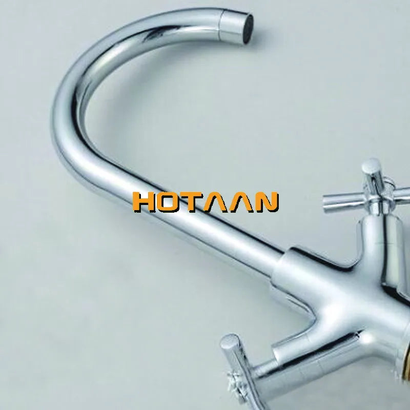 DecorBites™ Kitchen Mixer Tap | Dual Handle Cold Hot Water Swivel Faucet