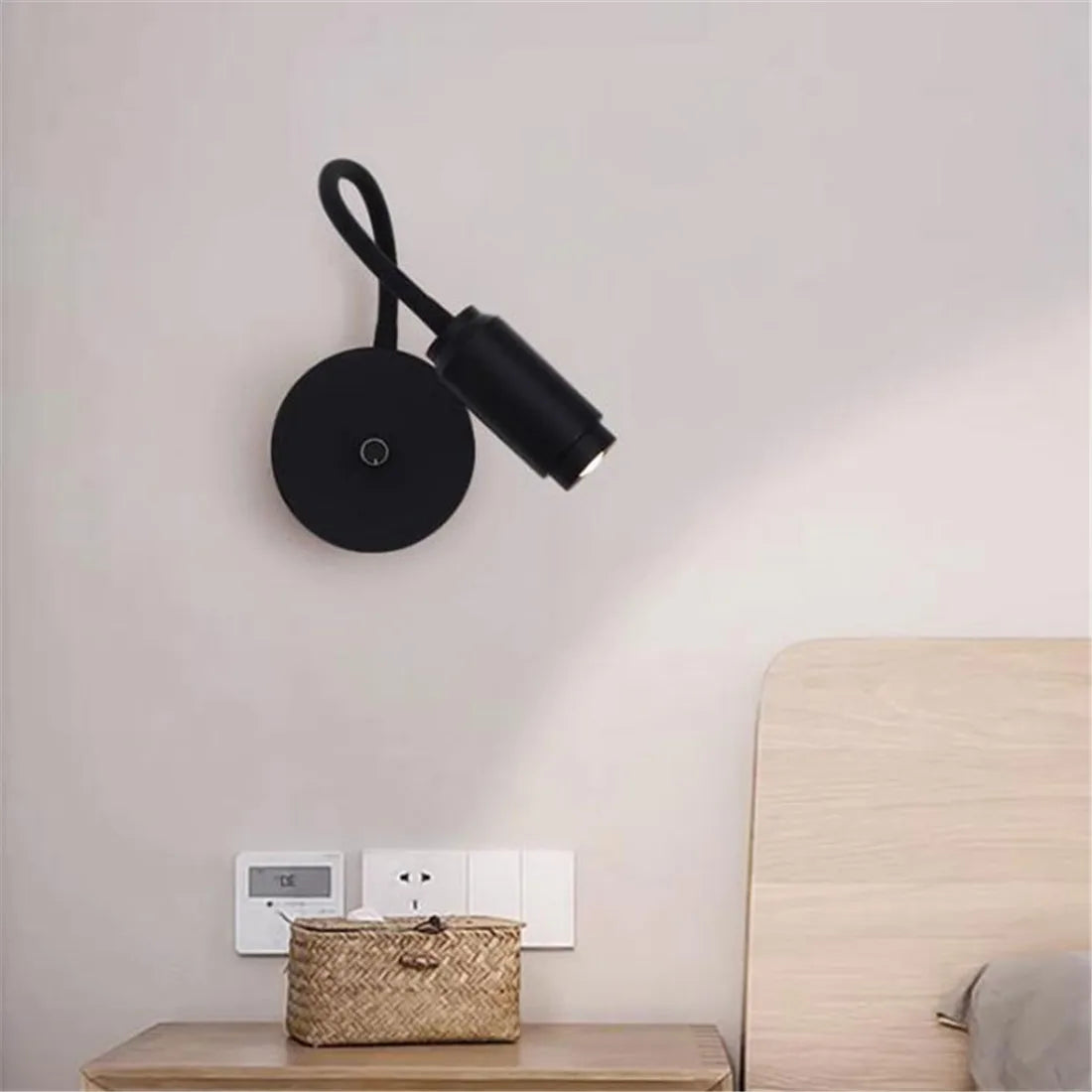 DecorBites™ 10W Black Knob Switch LED Wall Light with Adjustable Beam Angle