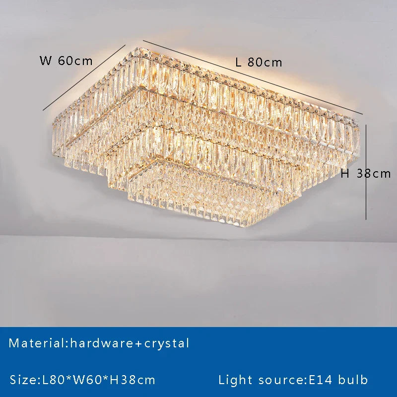 DecorBites™ Crystal Round Ceiling Lamp - Nordic Luxury Home Decor Luxe Chandelier