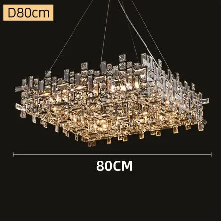 DecorBites™ Crystal Chandelier: Luxury Modern Lighting for Living Room, Dining Room, Office, Villa