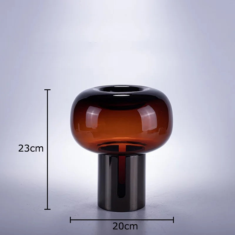 DecorBites™ Dark Glass Vase for Desk Decor, Creative Hydroponics Floral Ornaments