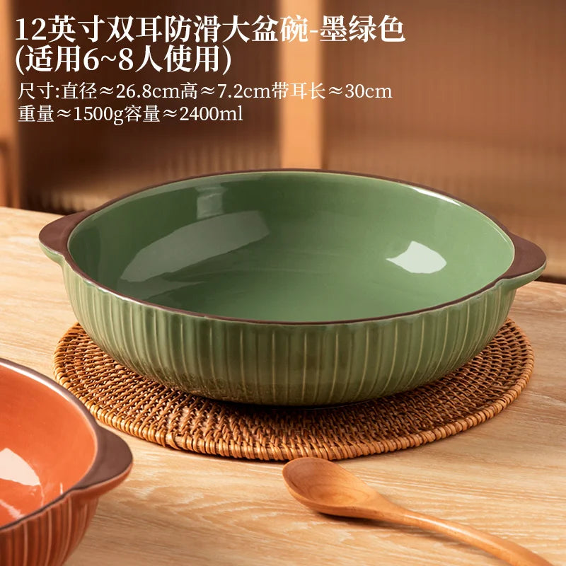 DecorBites™ Large Ceramic Fish Bowl for Noodles and Soup