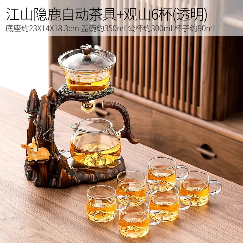 DecorBites™ Lazy Kung Fu Tea Set with Magnetic Water-Separating Bowl & Teapot
