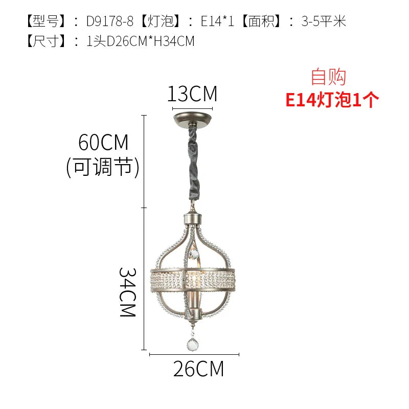 DecorBites™ Crystal Chandelier: Luxe Nordic Bedroom Living Room Pendant Light