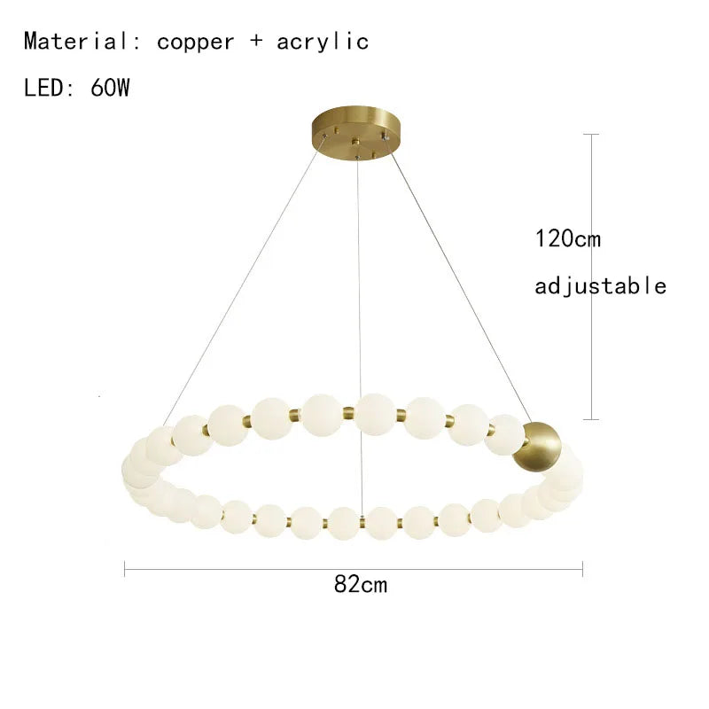 DecorBites™ Brass LED Chandelier with Acrylic Ball - High Quality Dimmable Lighting