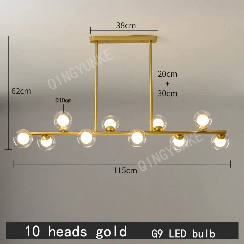 DecorBites™ Bubble Ball LED Hanging Chandelier: Modern Nordic Magic Bean Design with G9 Lights