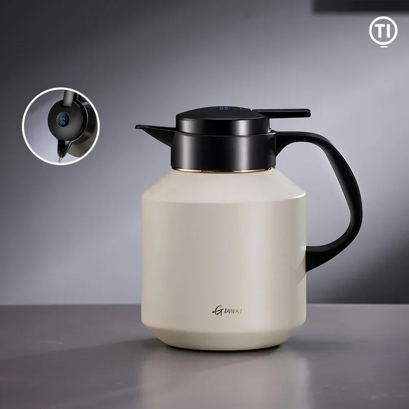 DecorBites™ Insulation Pot: Large Capacity Vacuum Flask with One Key Temperature Display