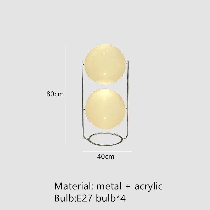 DecorBites™ LED Floor Lamp Chrome Metal Living Room Floor Light White Acrylic Ball