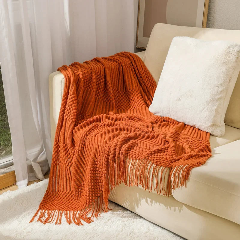 DecorBites™ Cozy Knitted Sofa Blanket - Winter Home Office Nap Comfort