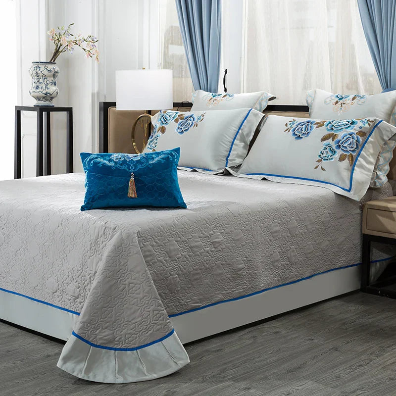 DecorBites™ 200S Embroidery Egyptian Cotton Bedding Set for Queen King Linens