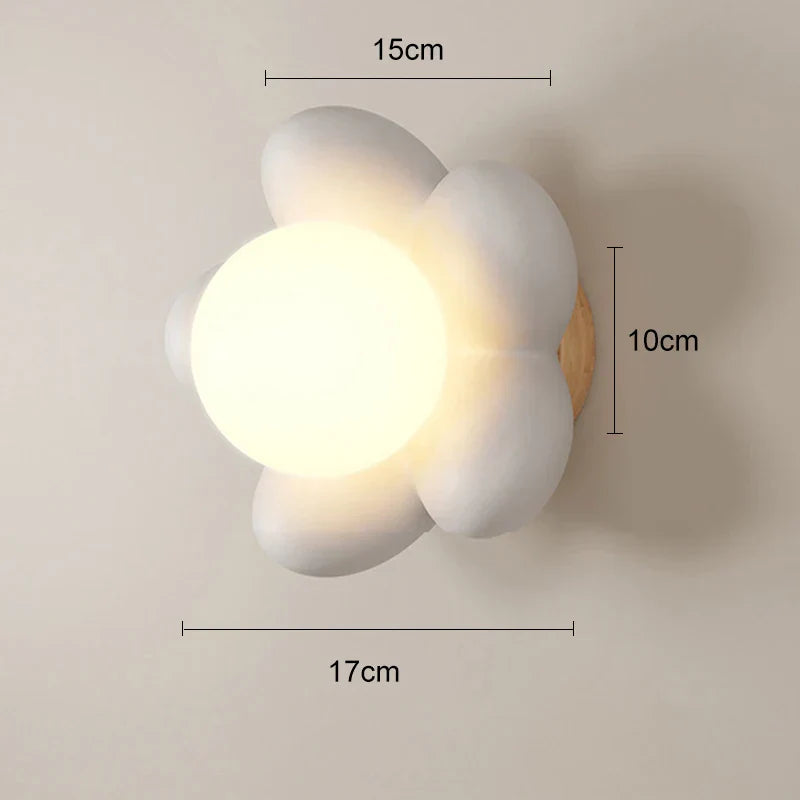 Lámpara de pared DecorBites™ Cream Flower: Iluminación interior de estilo nórdico para sala de estar y dormitorio