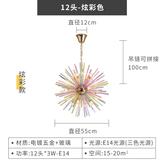DecorBites™ Dandelion Chandelier Lighting - Nordic Sphere Rainbow Pendant Light, Personalized Creative Design