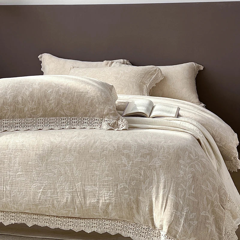 DecorBites™ Lace Princess Jacquard Bedding Set - 4Pcs