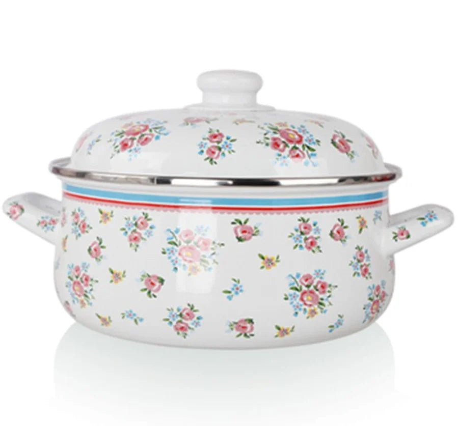 DecorBites™ Enamel Ceramics Soup Saucepan - Thick Gas Cookers Daily Cooking Utensils