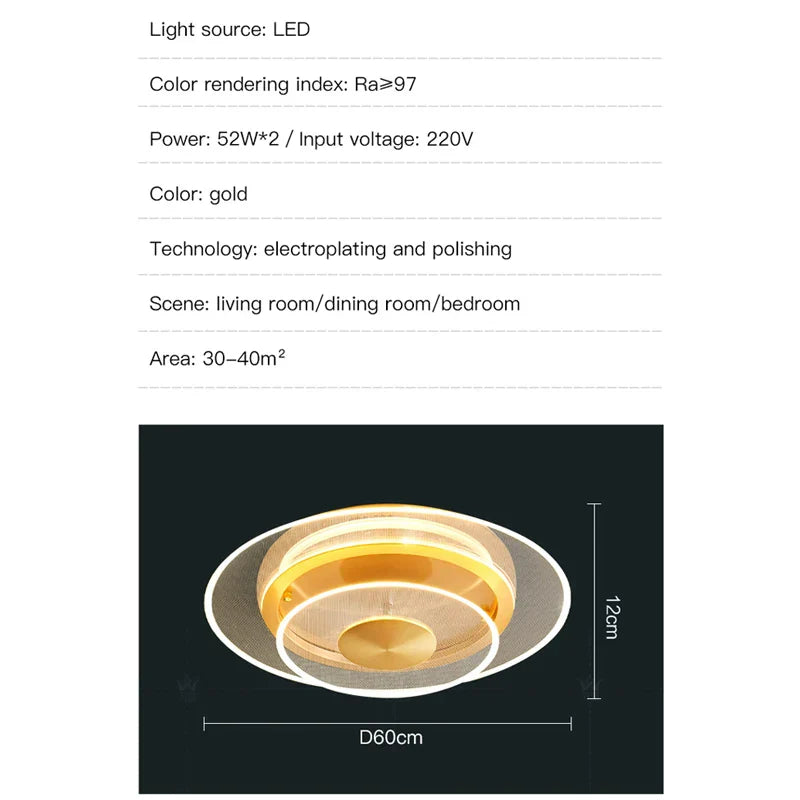 DecorBites™ Double Layer 60CM LED Ceiling Light for Living Dining Room Bedroom