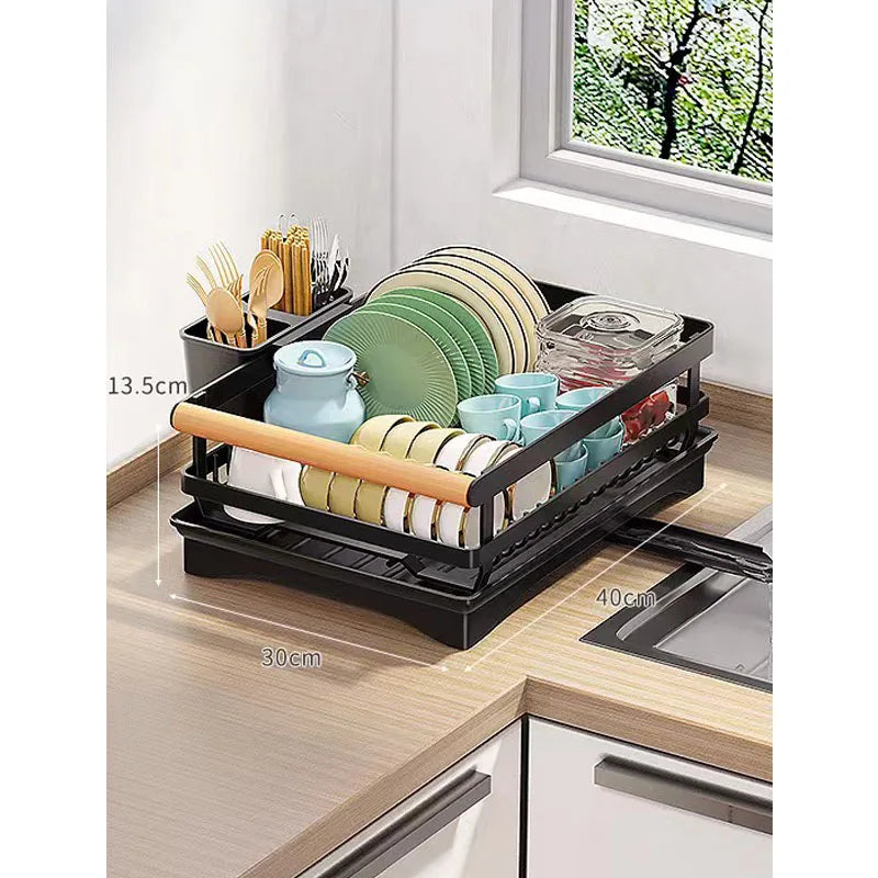 DecorBites™ Kitchen Sink Organizer Dish Drying Rack for Tableware Storage & Sponge Holder