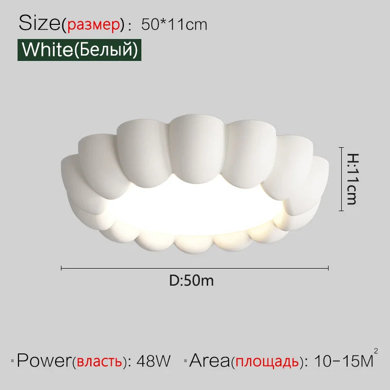 Lámparas de techo DecorBites™ Cream Wind para dormitorio - Diseño de espectro completo inspirado en celebridades de internet