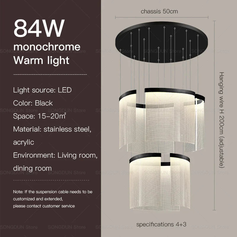 DecorBites™ Acrylic Chandelier: Modern Nordic Style Lighting for Luxury Living Room & Staircase