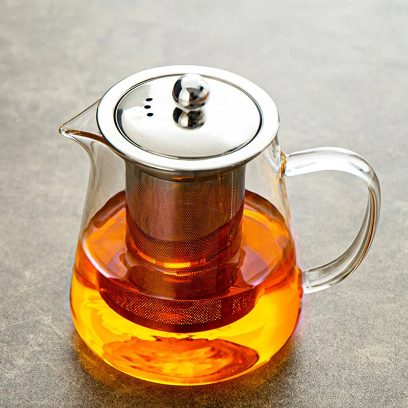 DecorBites™ Glass Teapot: High Quality Heat Resistant Kung Fu Tea Set for Puer Tea & Coffee