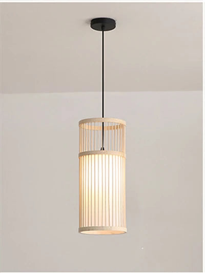 ديكوربايتس™ مصباح معلق خشبي من الخيزران E27 - مصابيح معلقة صغيرة للبار