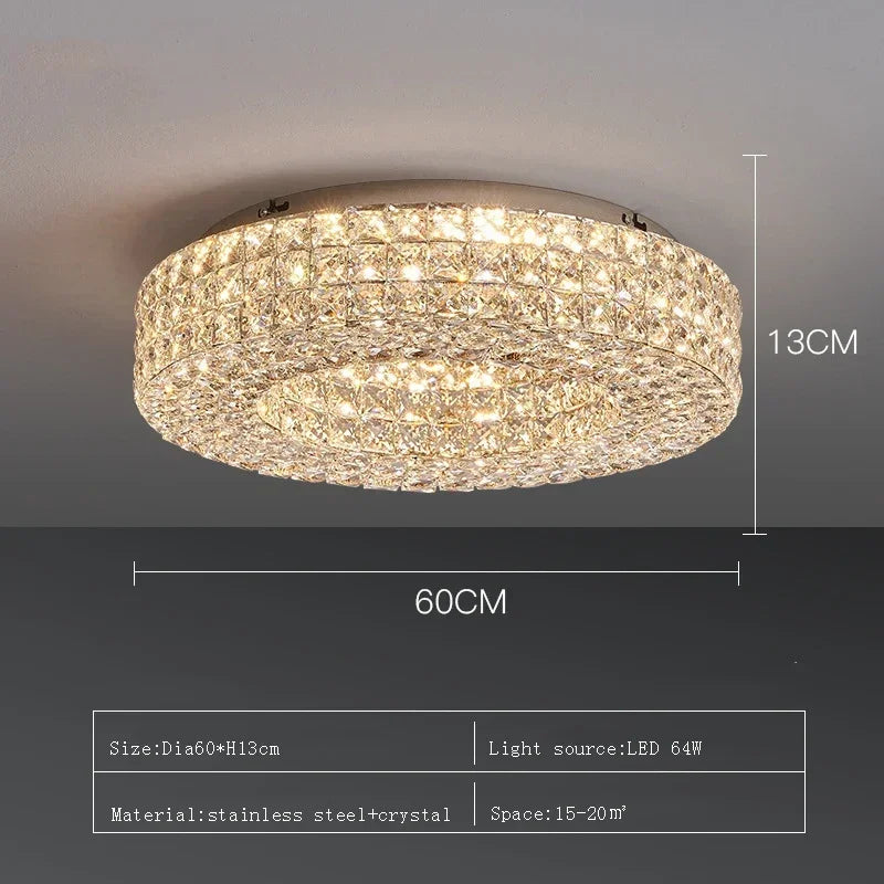 DecorBites™ Crystal LED Ceiling Chandelier: Modern Luxury for Living Room Bedroom Home Decor