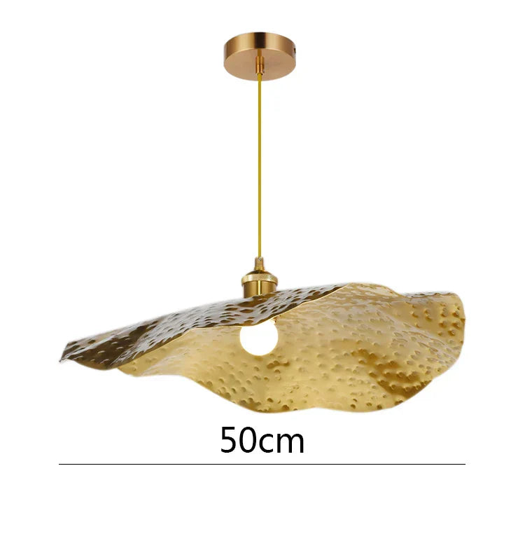 DecorBites™ Gold Lotus Leaf Pendant Light: Nordic Luminaire for Living Room and Bedroom Decor