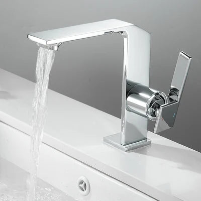 DecorBites™ Brush Gold Basin Faucet: Solid Brass Bathroom Mixer Tap, Single Handle Deck Mounted