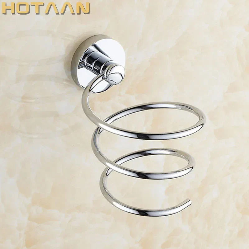 DecorBites™ Brass Hair Dryer Holder Stand Shelf Rack in Gold Color Solid & Anti-rust (YT-8204)