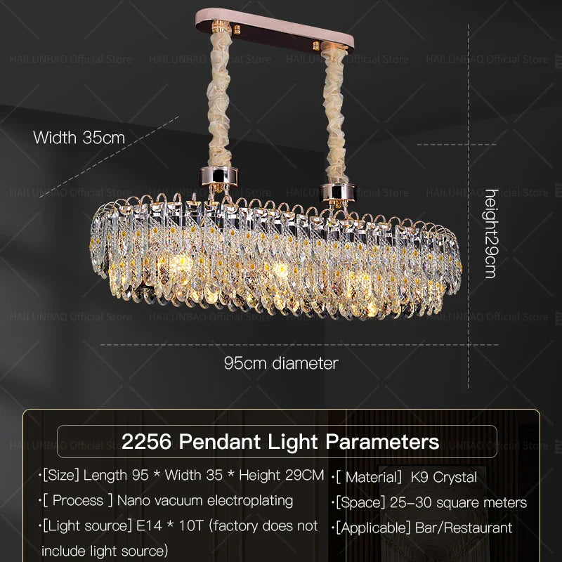 DecorBites™ Crystal Chandelier: Modern Luxury for Living Room, Restaurant, Hotel Lobby